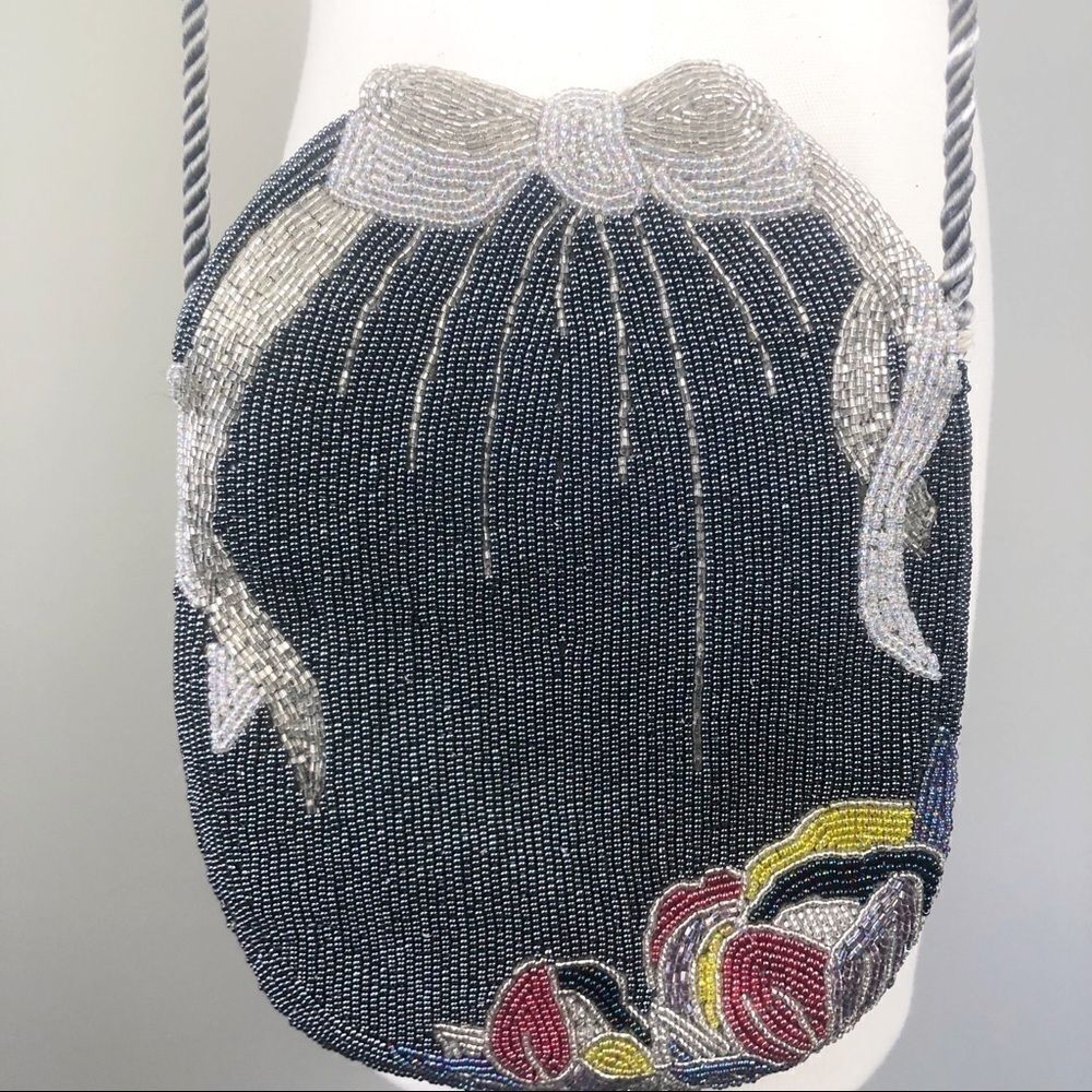 VINTAGE Beaded Shoulder Purse Bag - Picture 5 of 9